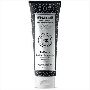 masque visage purifiant au lait d anesse bio et a la poudre de charbon