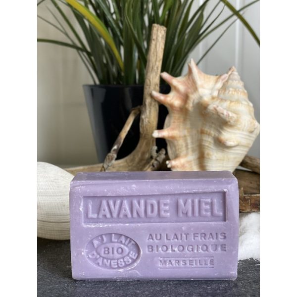 savon 125gr au lait frais d anesse bio lavande miel (1)